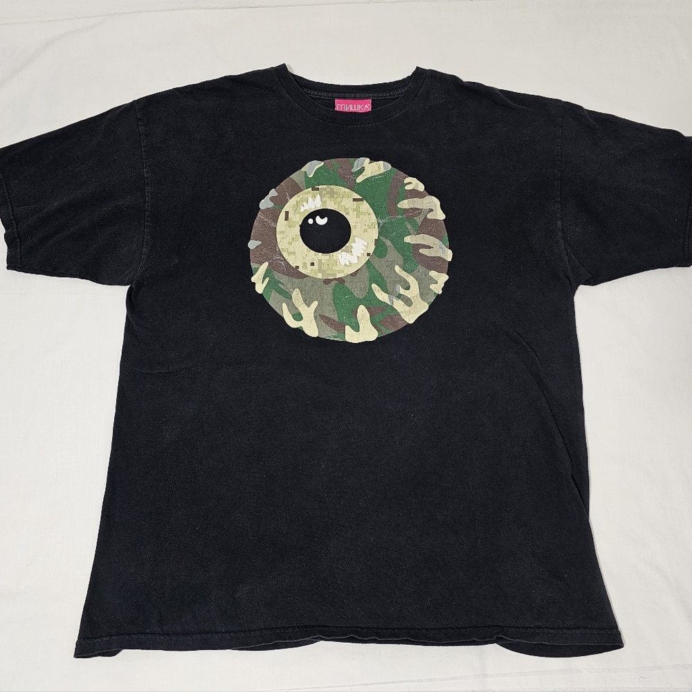 Mishka Keep Watch Camo Eye T-Shirt Black Size XL Streetwear Graphic Tee